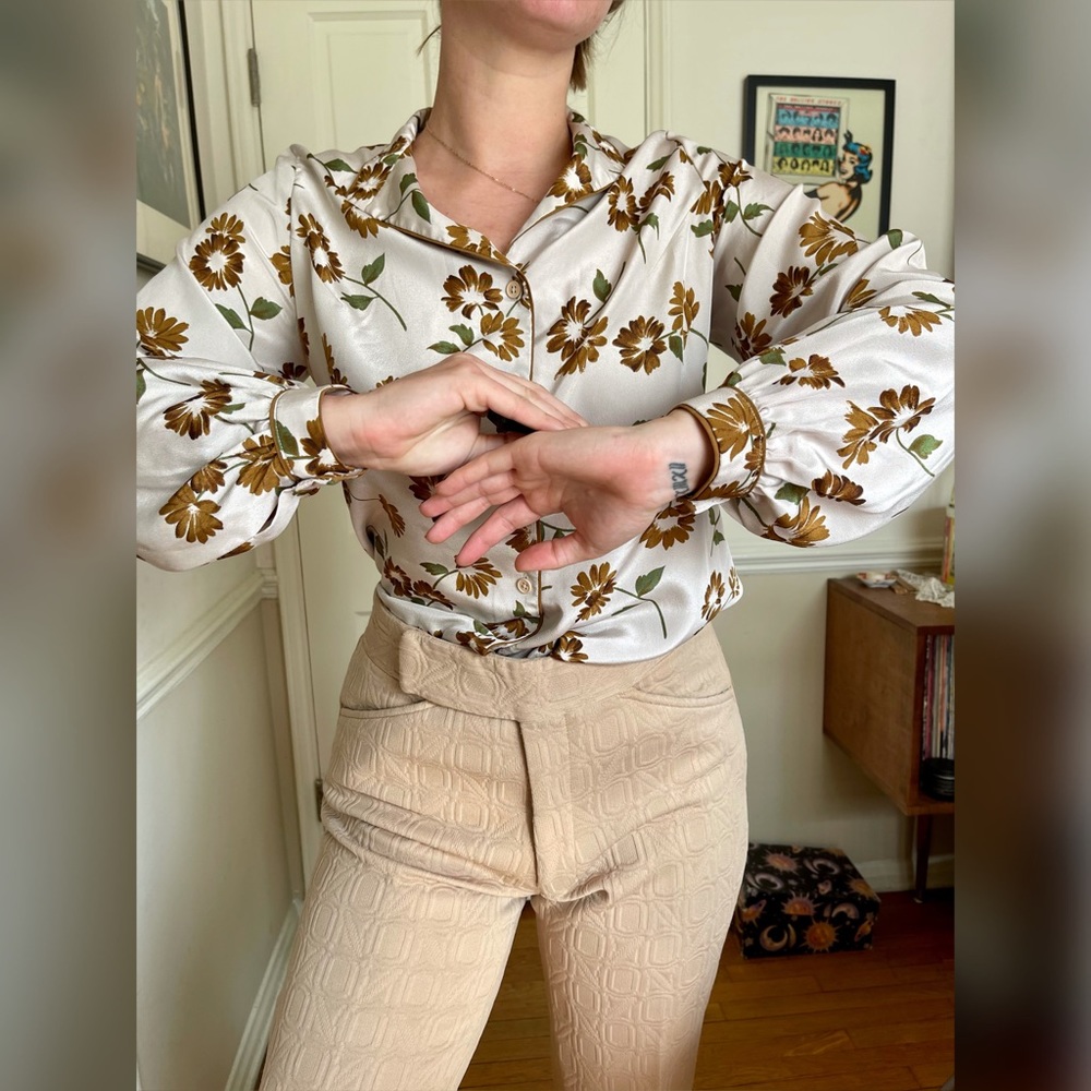 SOLD Vintage Mr. Ken Floral Disco Shirt - Picture 1 of 9